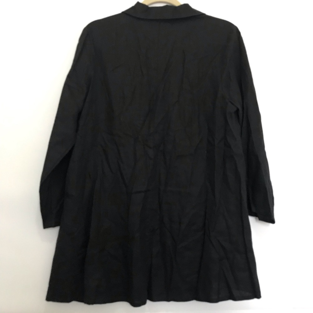 Habitat Black Linen Button-Front Tunic Top Size S - Picture 4 of 6